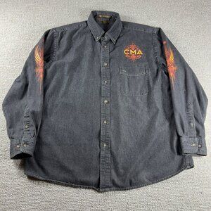 Harrington Country Music Awards Button Down Shirt Black Men’s Size XL